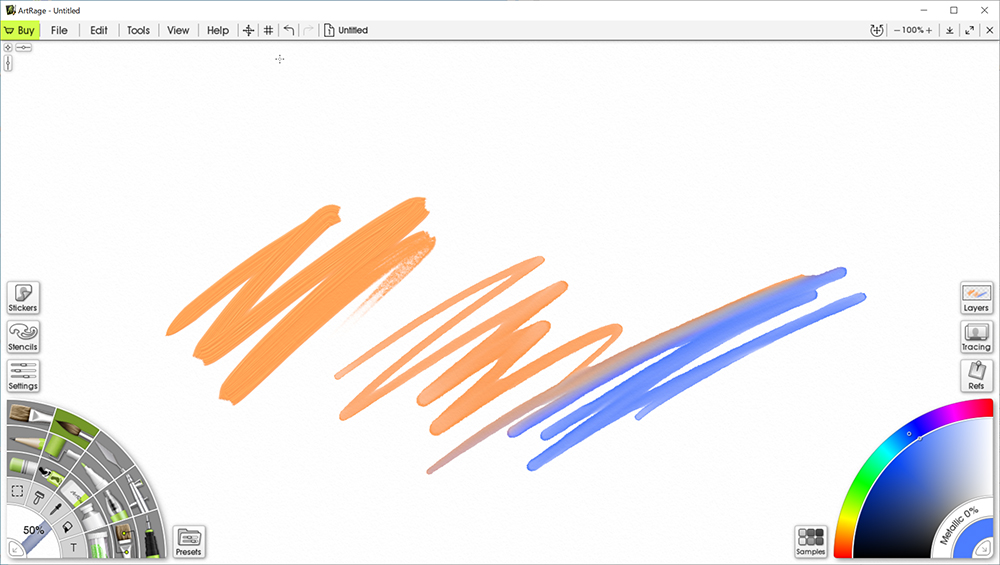 An example of brushstrokes in ArtRage 6