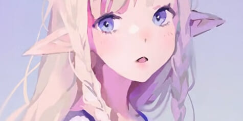 Cute anime girl portrait, digital painting. Close-up illustration