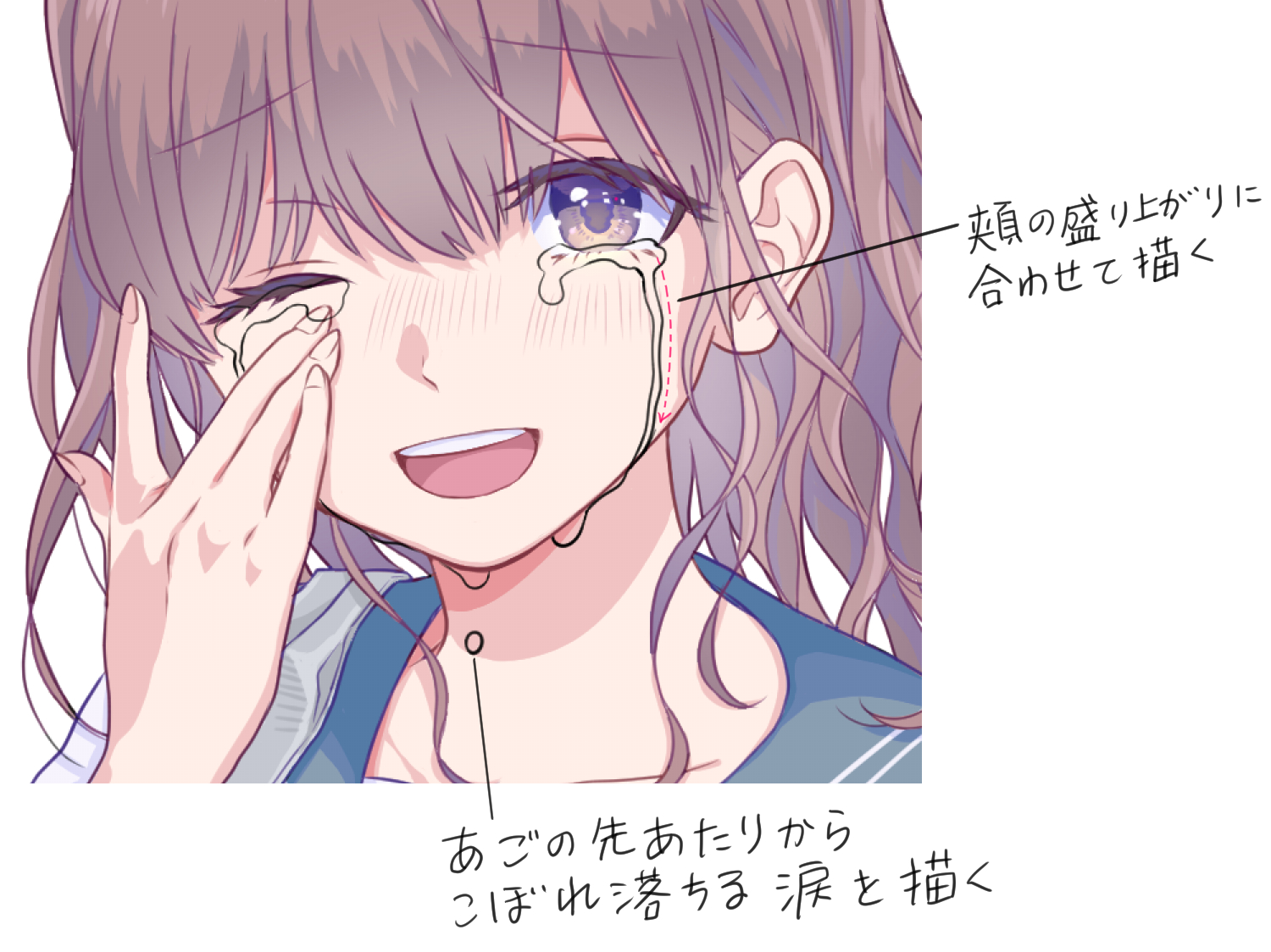 涙の描き方　涙のメイキング　アニメ塗り　涙の描き込み
