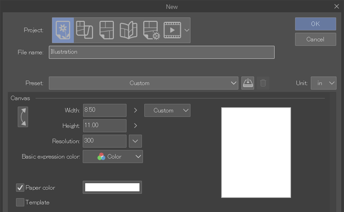 clip studio paint tutorial new document 