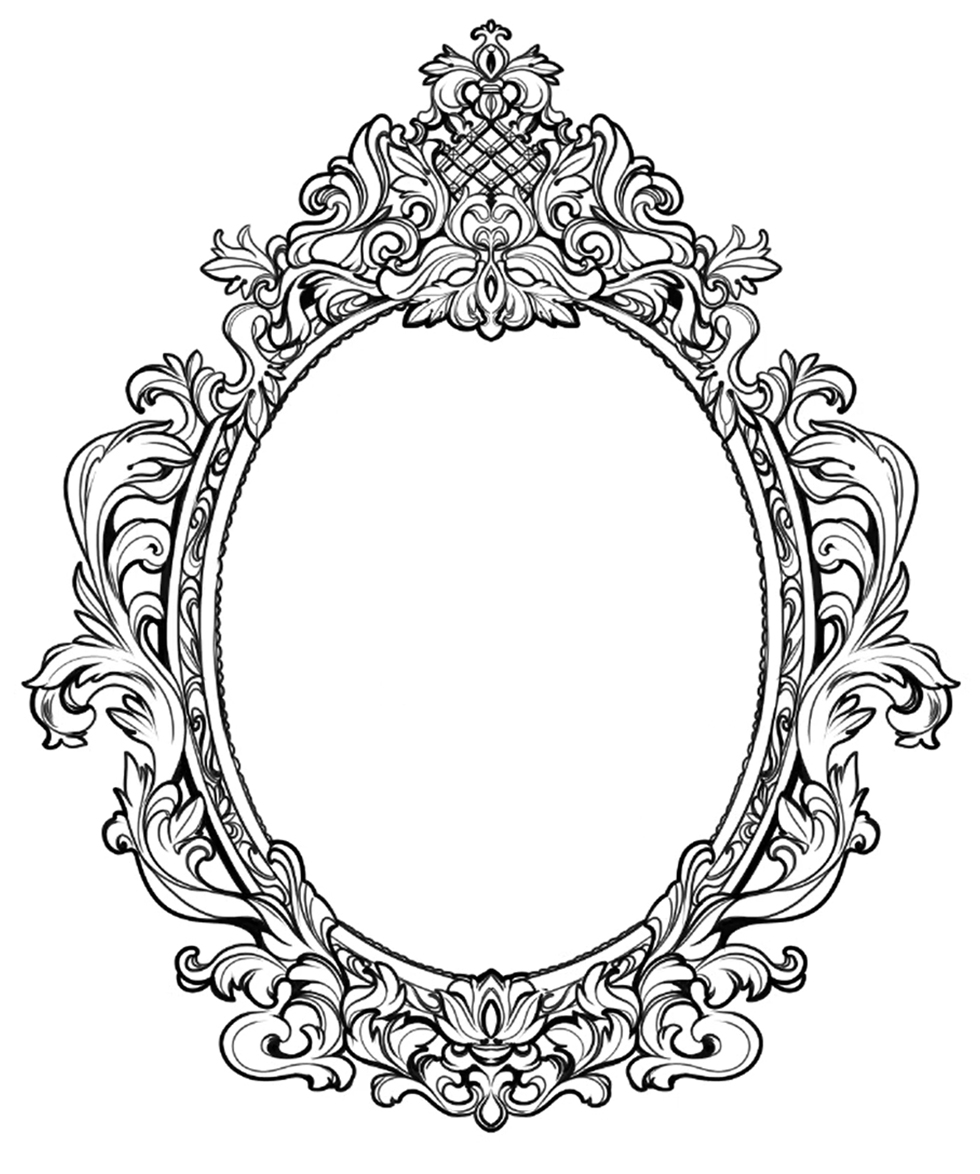 ornate victorian frame royal frame antique frame lineart