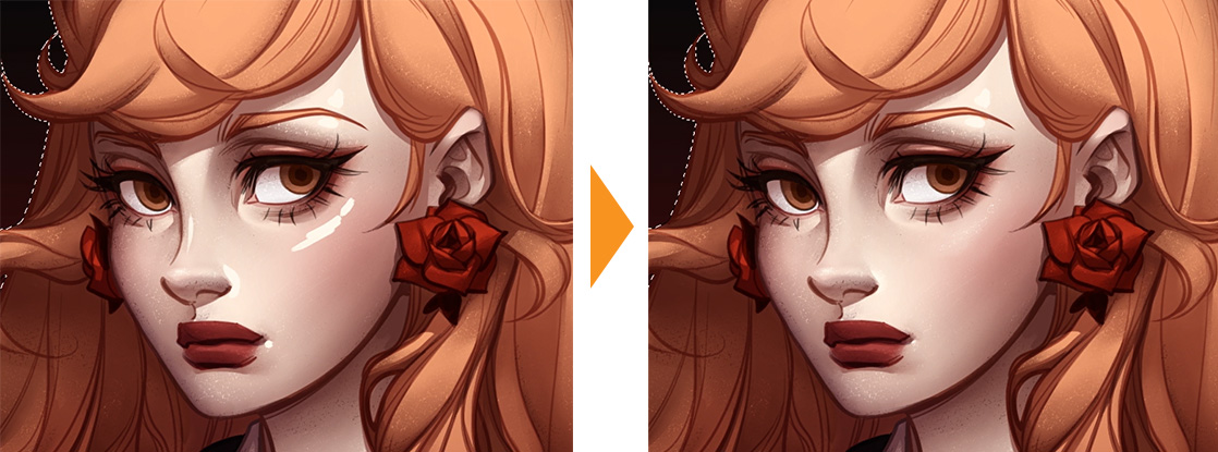 character illustration highlight face rendering