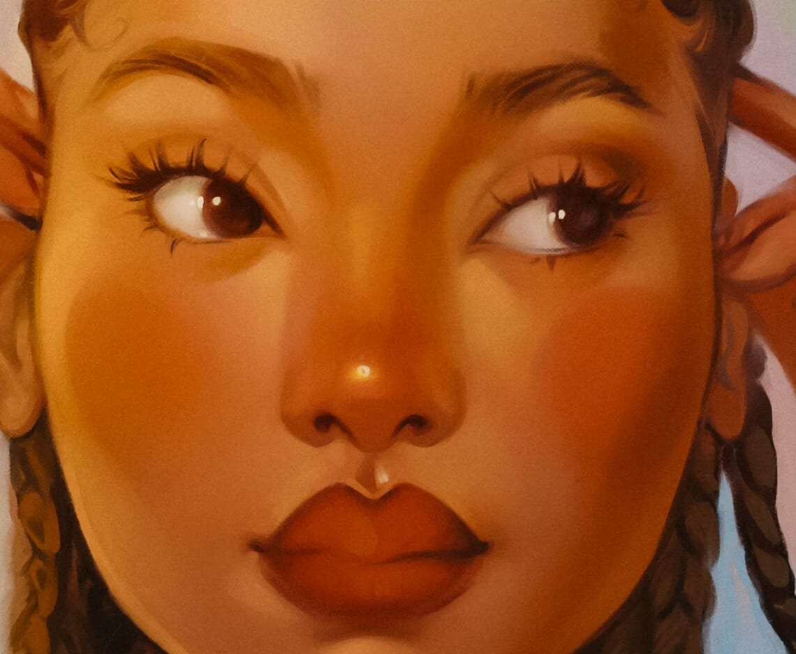 Close-up of female face