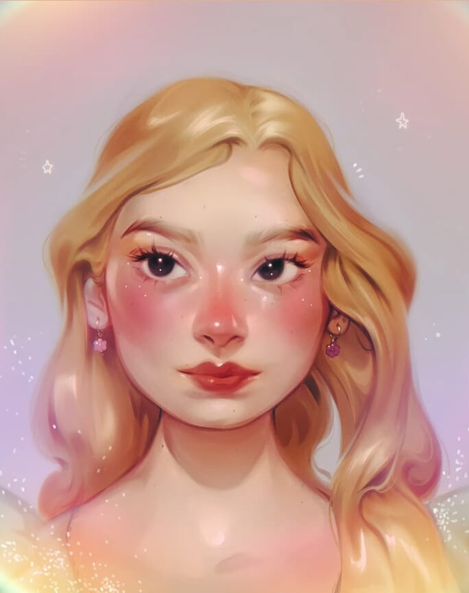 Draw elements rounder to draw a girlish face