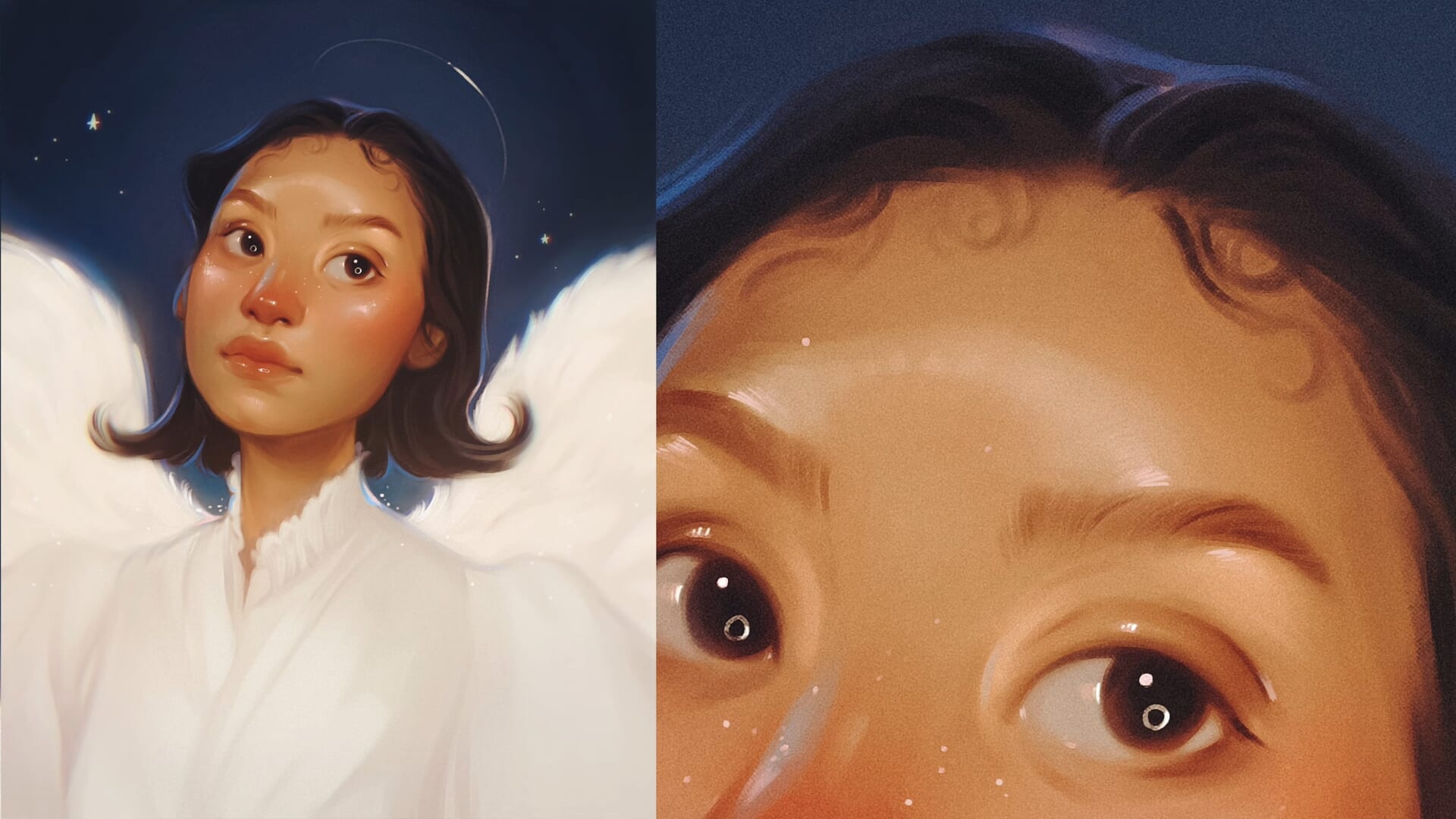 Baby hairs on a character forehead