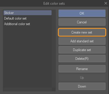 clip studio paint UI color set