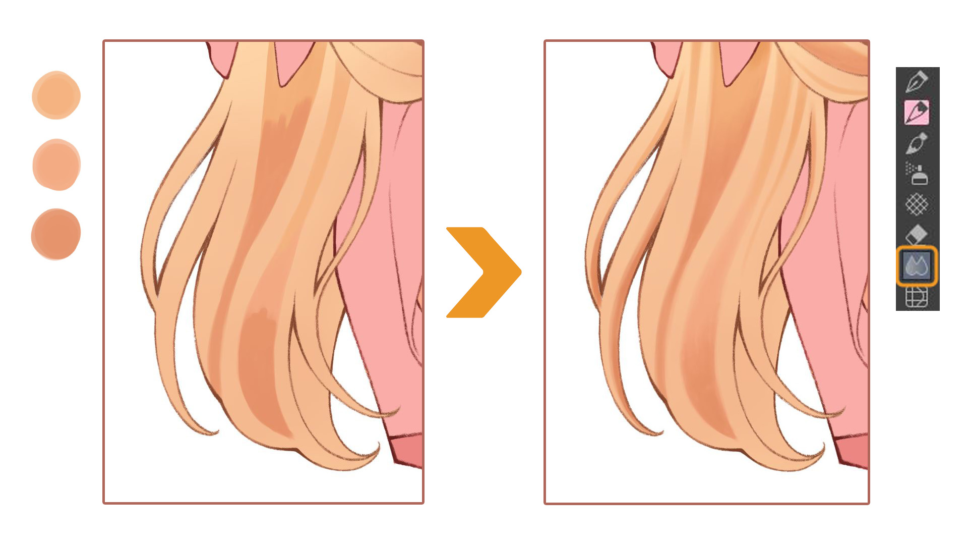 girl simple drawing coloring hair long hair