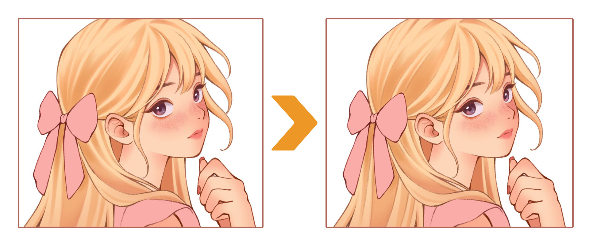 girl simple drawing looking over shoulder coloring face