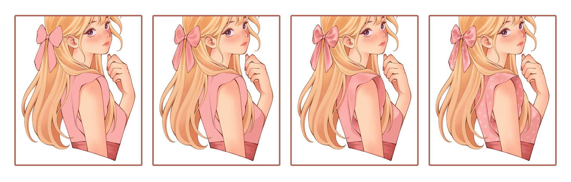 girl simple drawing looking over shoulder