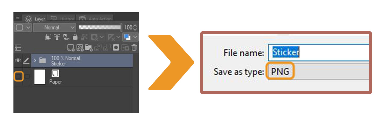 Clip Studio Paint UI exporting image