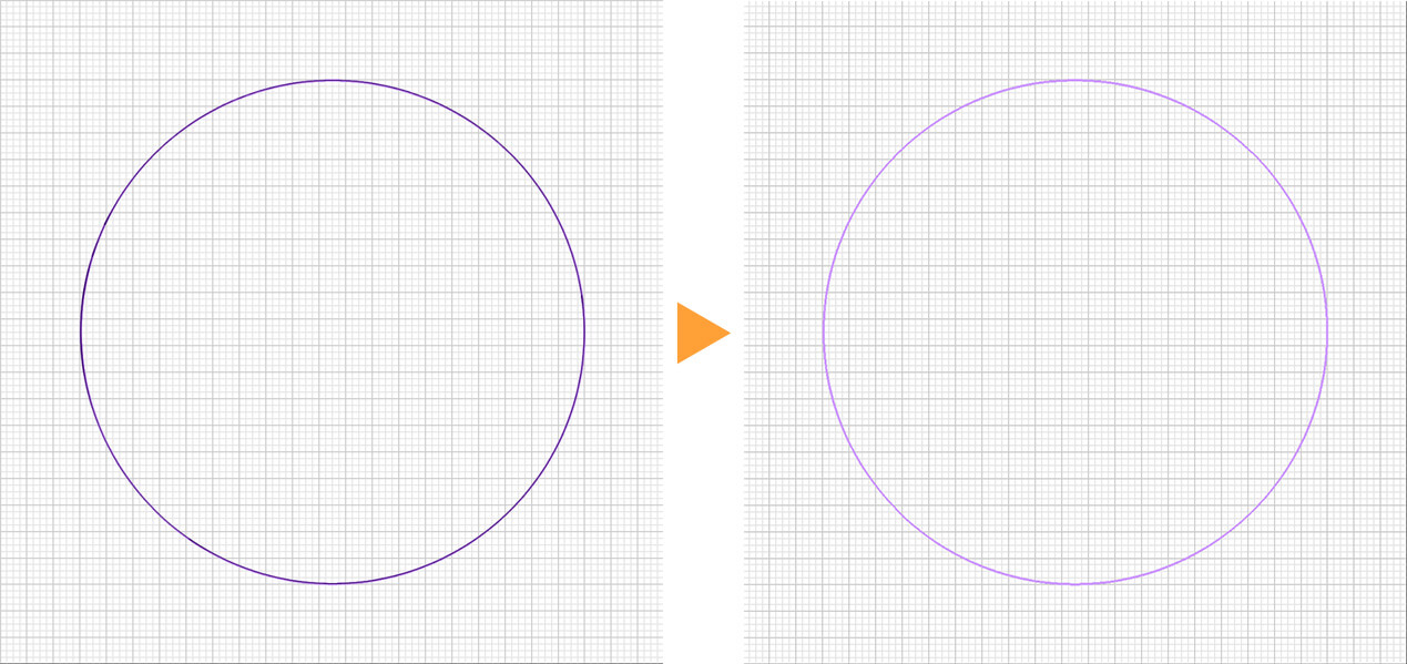 定規の線を削除する前と後の比較画像