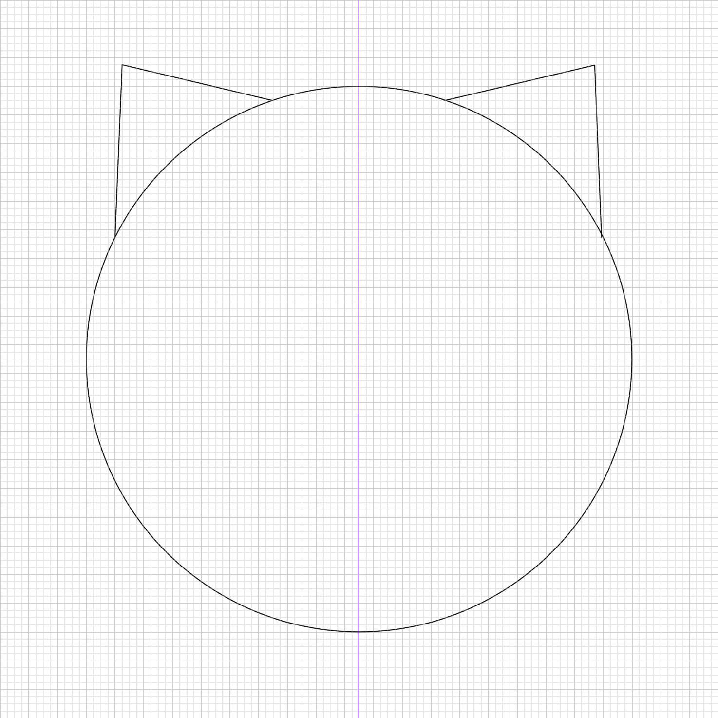 対称定規で猫マークを作成した画像