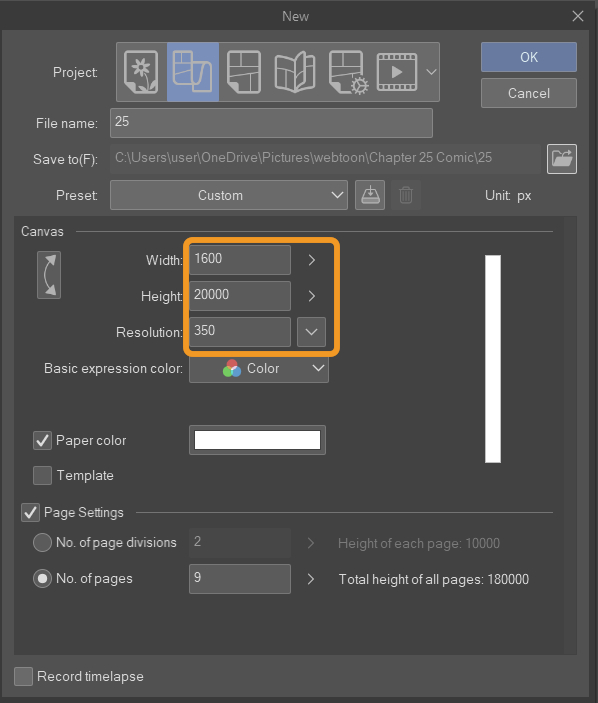 CSP UI New Canvas Settings
