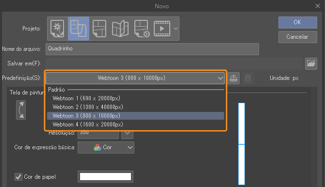 Como criar webtoon no Clip Studio Paint