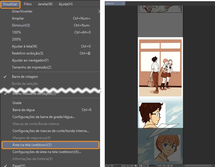 Como verificar área visível do webtoon