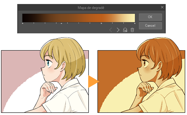 Camadas de correção no Clip Studio Paint