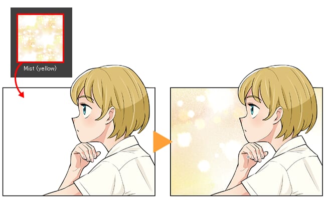 Aplicando fundos com assets no Clip Studio Paint