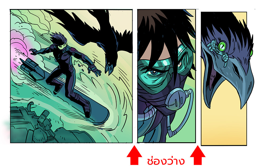 ระยะห่างช่องคือพื้นที่ว่างระหว่างช่องของคอมมิกหรือมังงะ