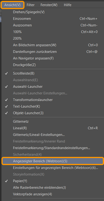 Einstellung zur Webtoon-Vorschau