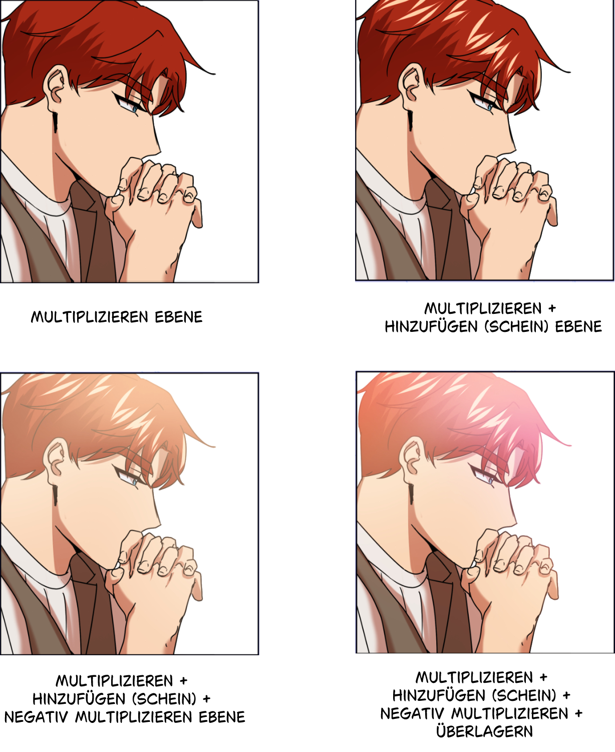 Beispiele für verschiedene Ebenenmodi zur Veränderung der Bildstimmung