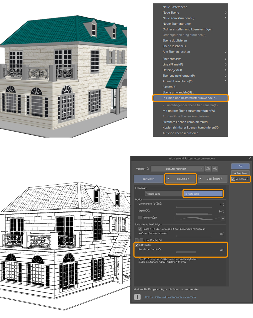 3D-Modell einer Villa