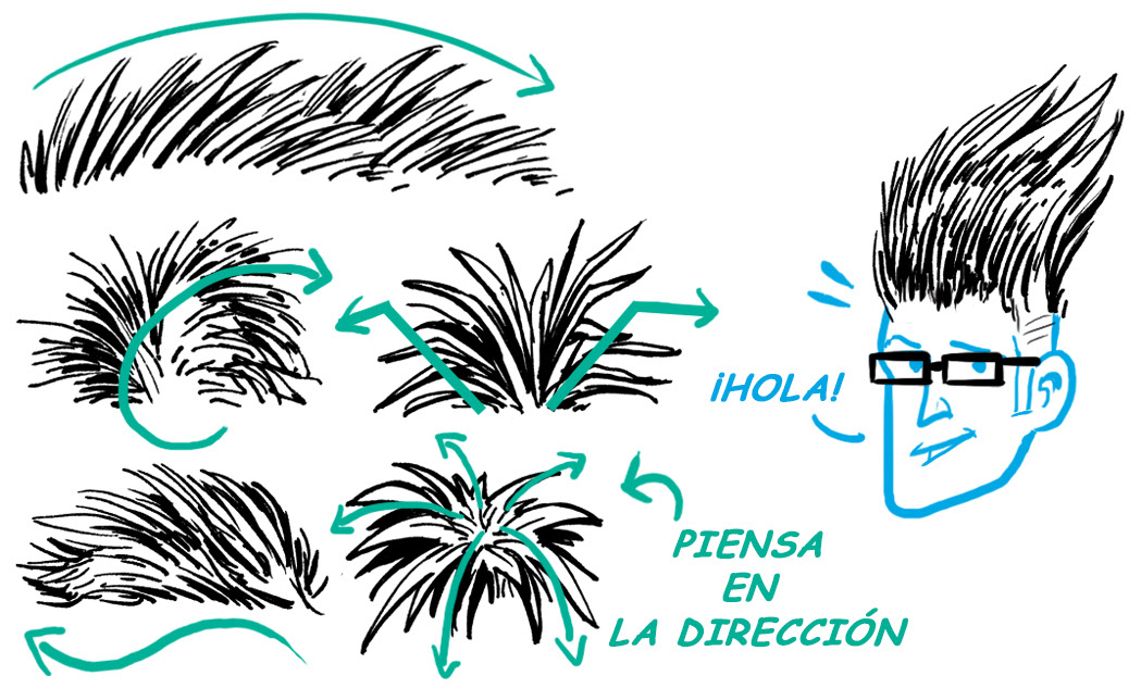 dibuja hierba como mechones de pelo