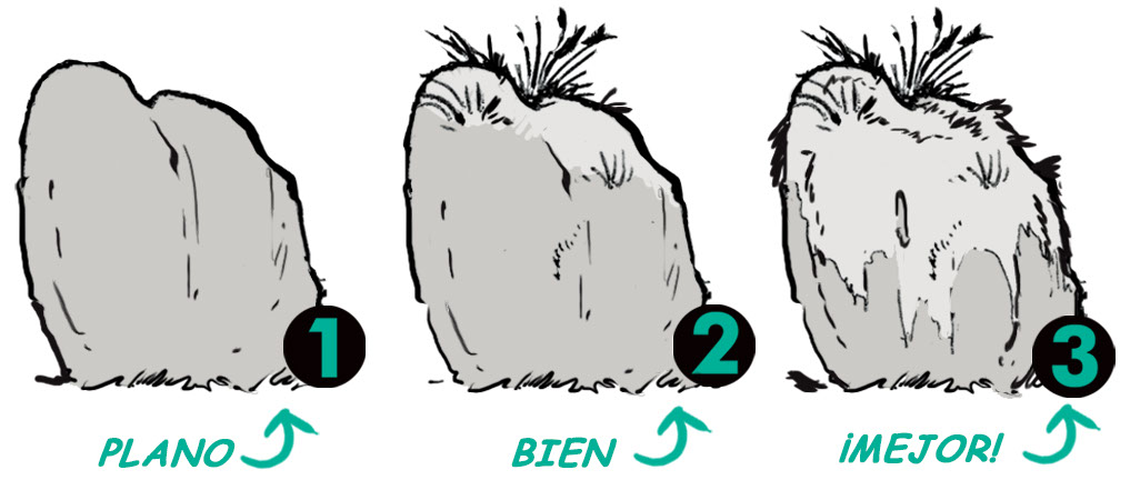 hierba creciendo entre rocas
