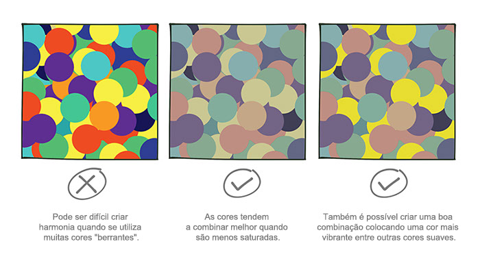 Outra dica para criar uma paleta de cores é criar harmonia com as cores na sua ilustração ou personagem usando cores suaves ou uma única cor vibrante.
