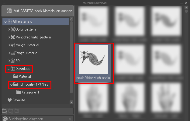 Die heruntergeladene Textur findest du im Download-Order in Clip Studio Paint.