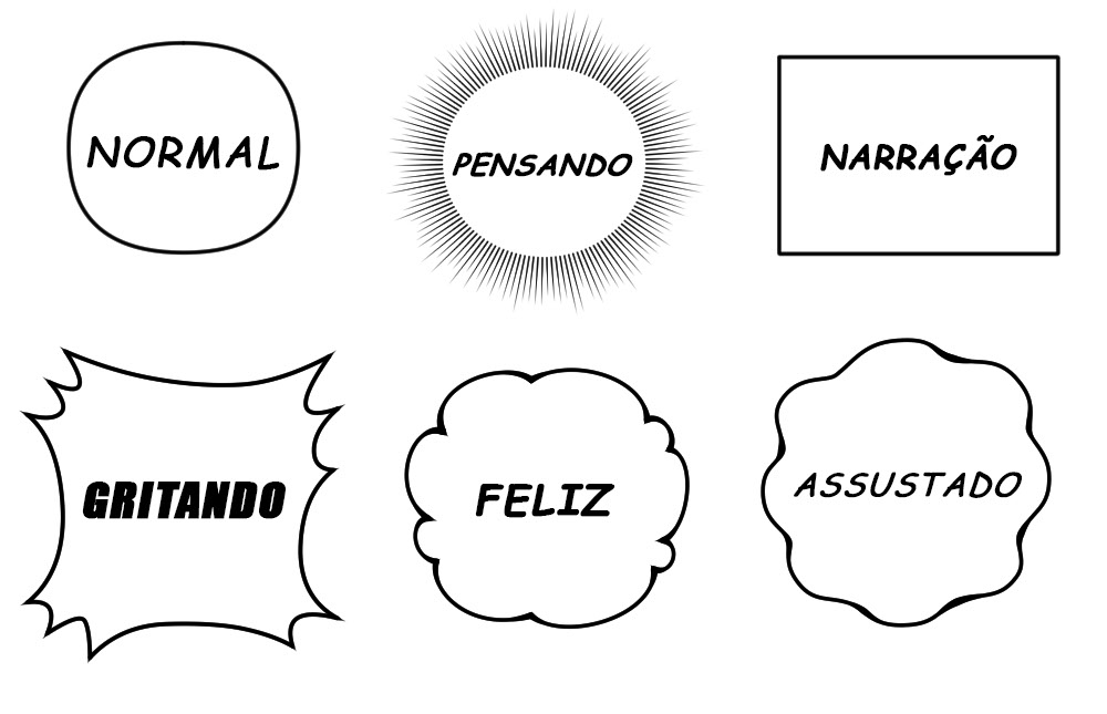 fontes e balões de fala