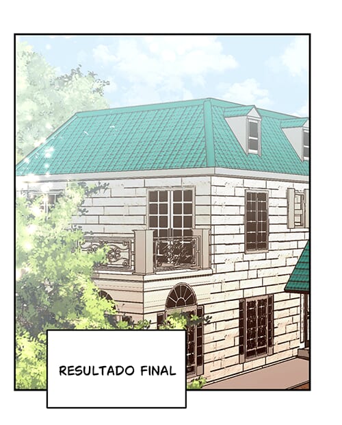 casa em estilo webtoon colorida 