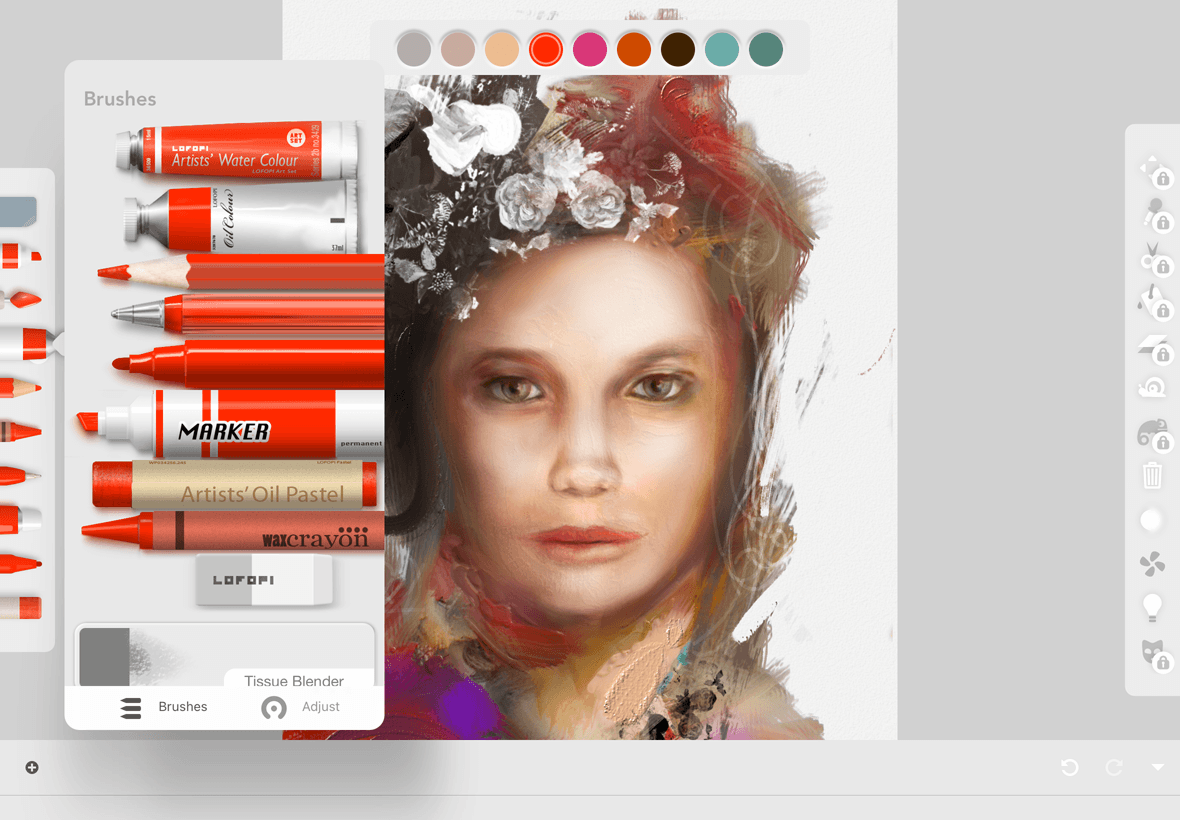 O Art Set 4 permite que você pinte e desenhe em um estilo tradicional no iPad.