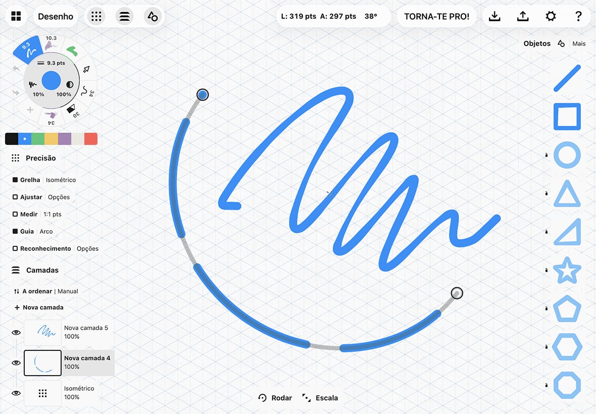 O Concepts é um aplicativo único com uma tela infinita para rabiscos, brainstorming, storyboards e muito mais.