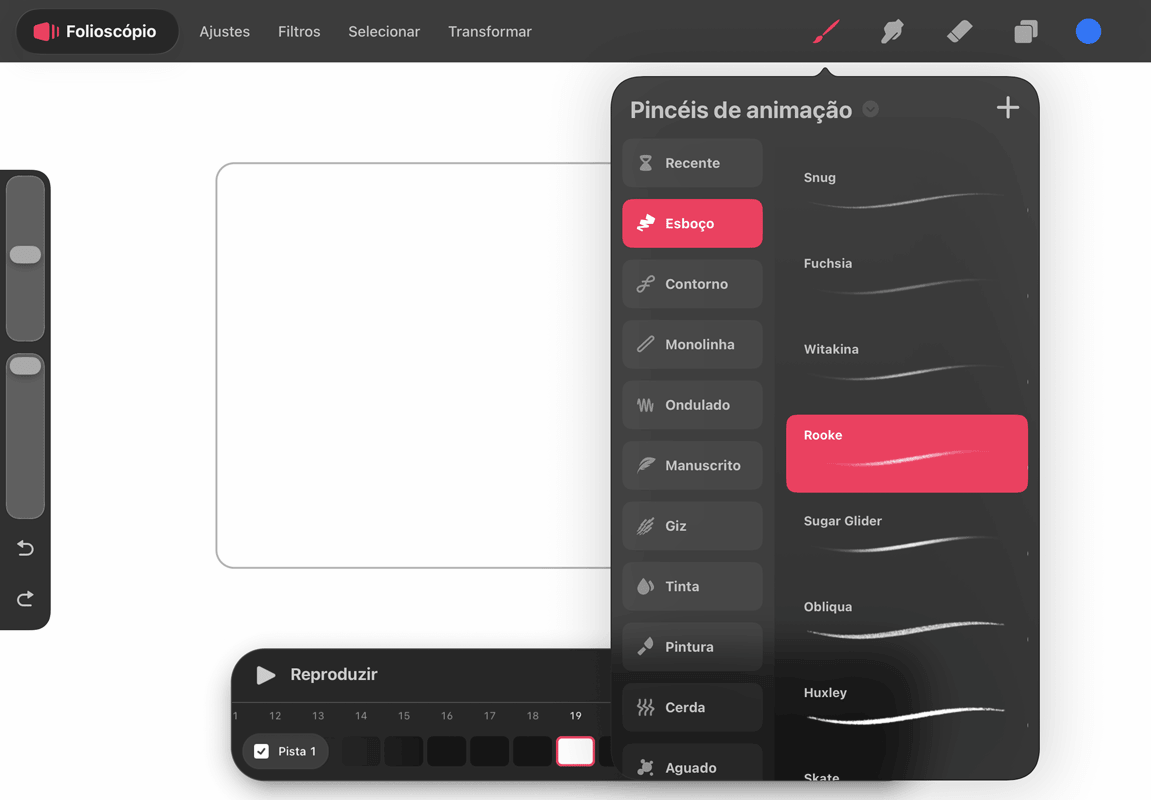 Tampilan UI Procreate Dreams di iPad