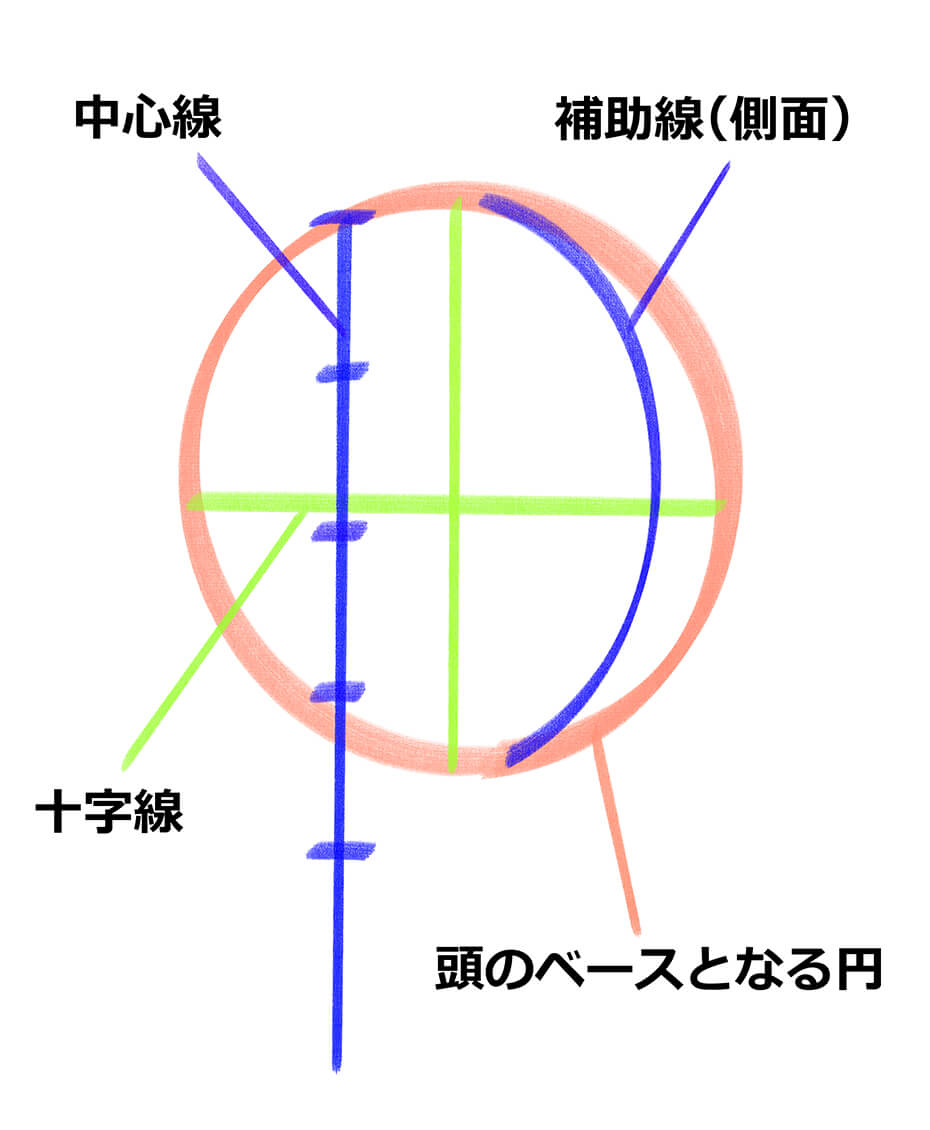 各補助線に名称を表示した画像