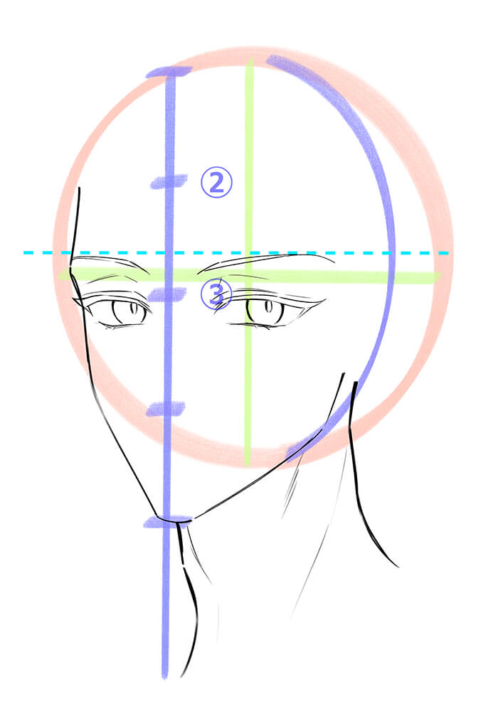 男性の斜め顔の瞳を描いた画像