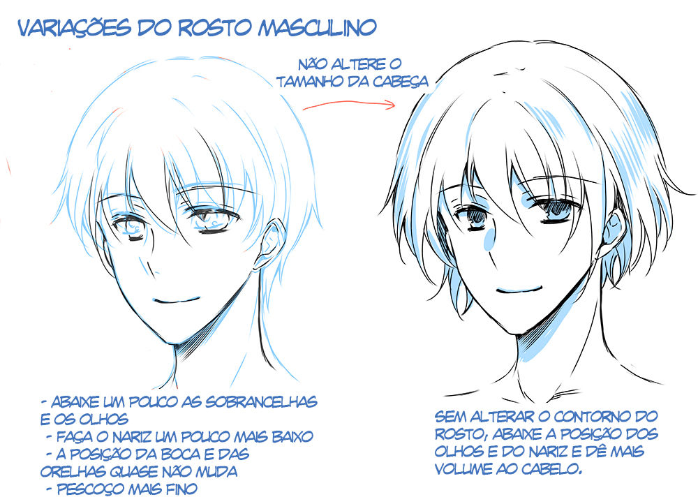 Como desenhar um “ikemen” mais jovem