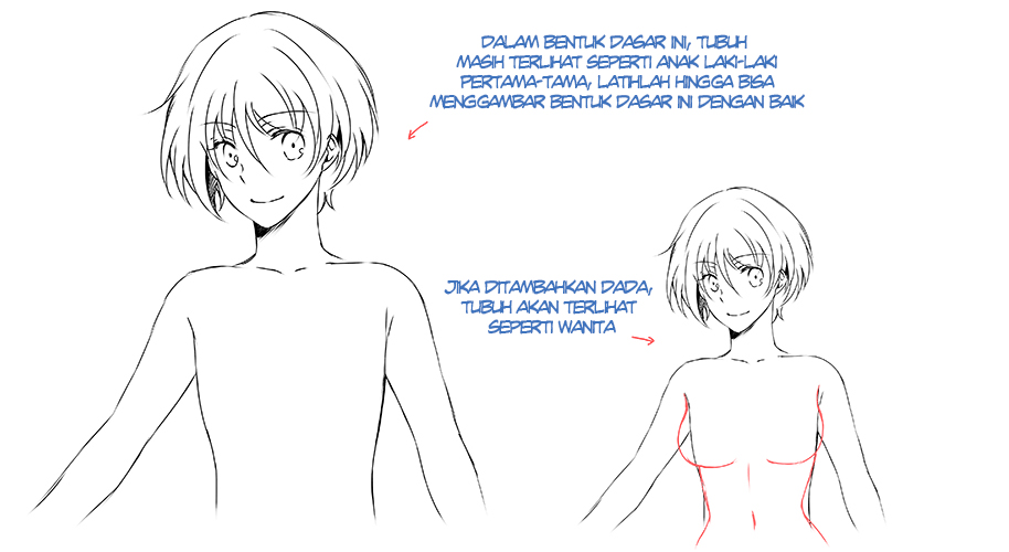 Cara Menggambar Cowok Ganteng "Ikemen": Leher dan Bahu
