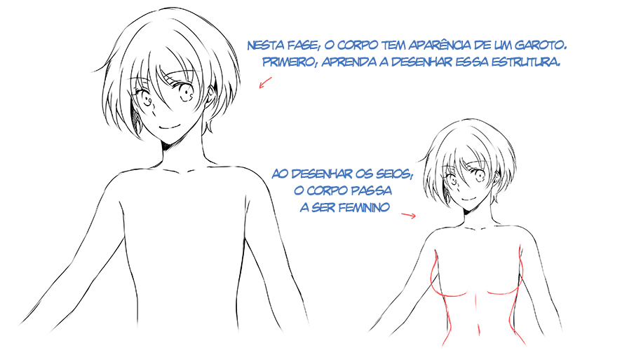 Como desenhar pescoço e ombros de um ikemen