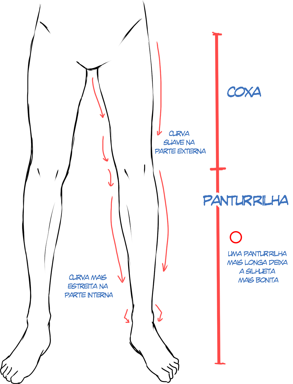 Como desenhar um ikemen: parte inferior do corpo