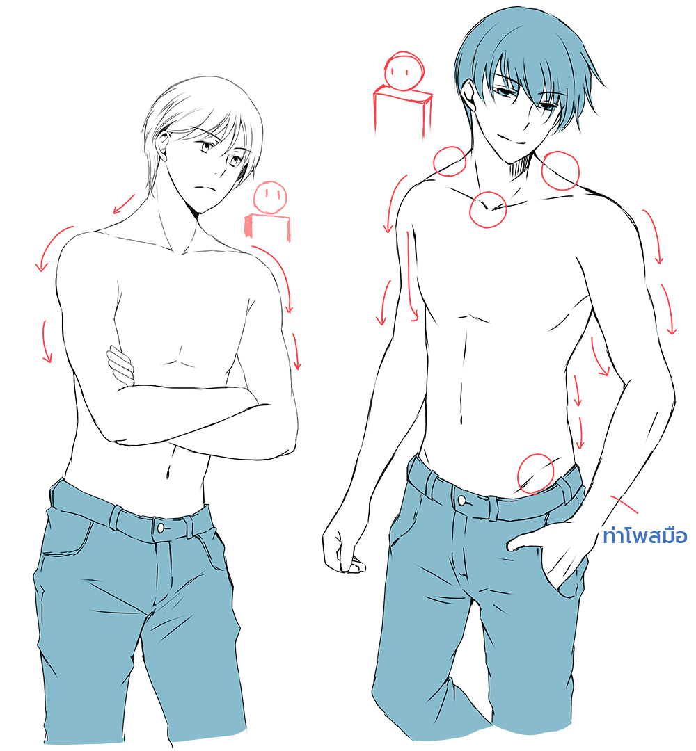วิธีวาดหนุ่มหล่อ พอยต์ความเป็นผู้ชาย