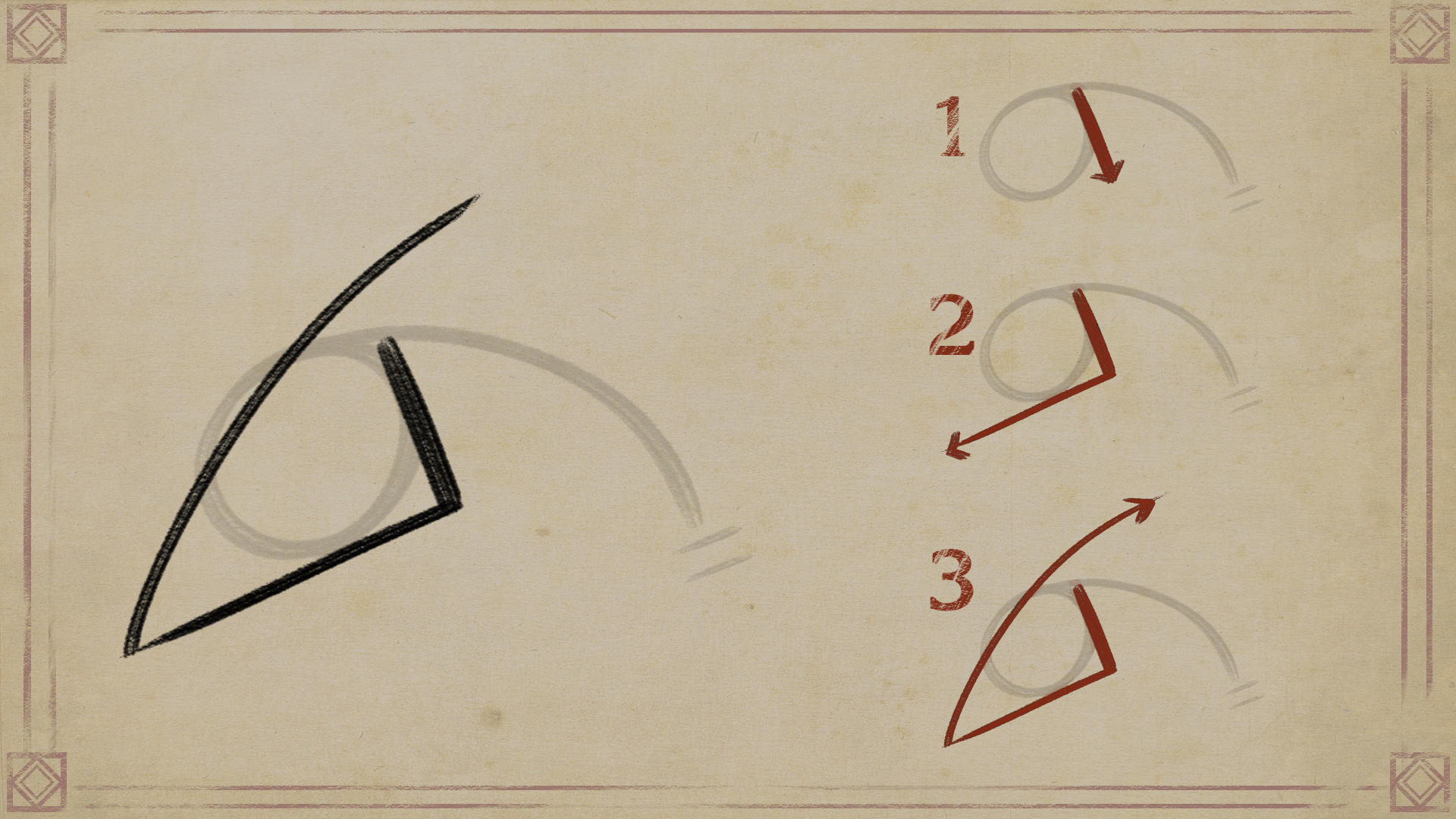 decide the head shape in three strokes