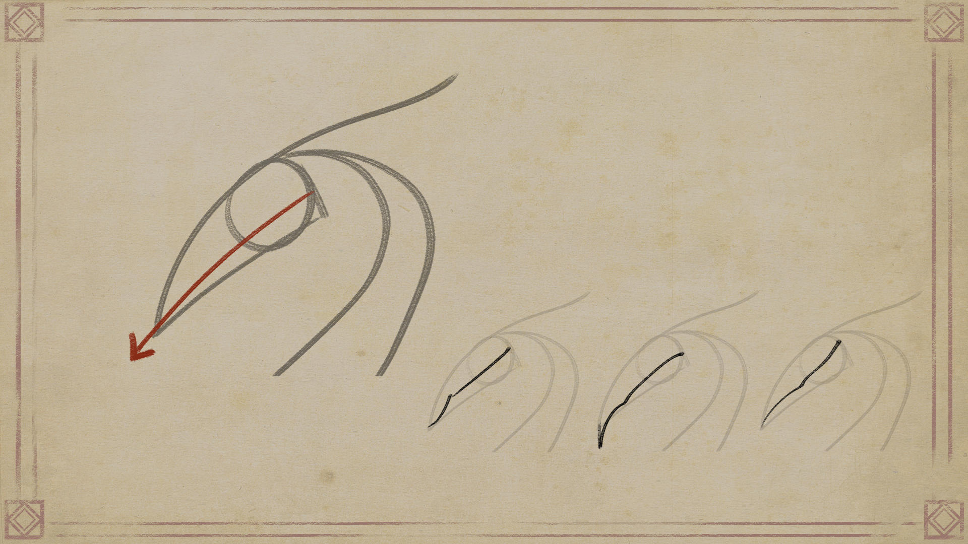 add the dragon snout 
achieve different looks based on how you draw the line