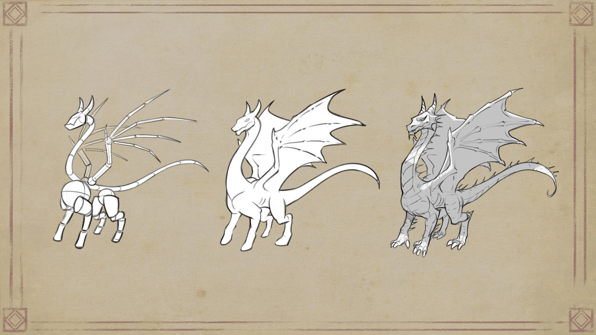 creating a 3d dragon using primitives